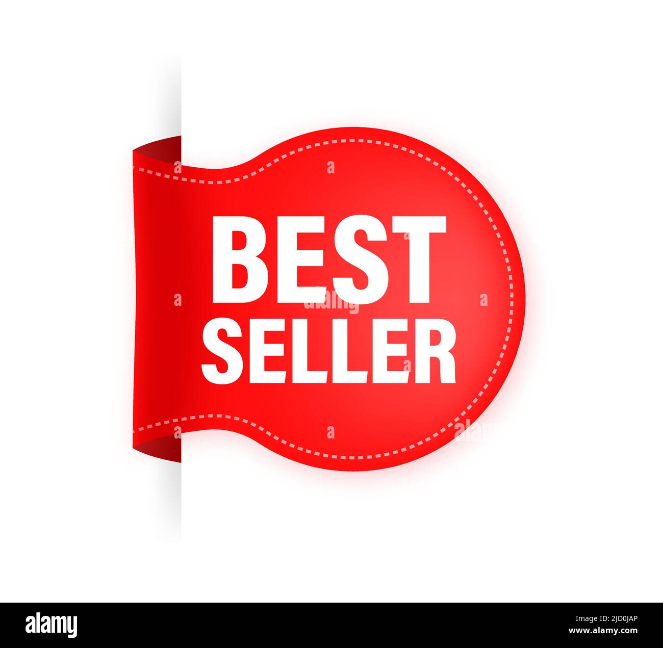 Best Seller rotes Band auf weißem Hintergrund. Vektorgrafik. Stock Vektor
