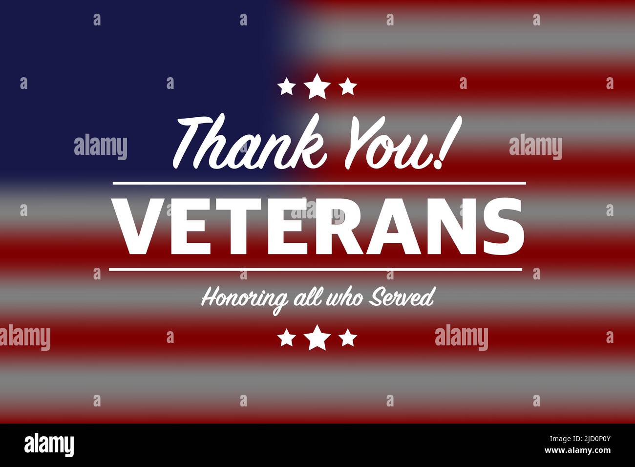 Vielen Dank an Veteranen im amerikanischen Stil. Tageshintergrund. Vektordesign. Vektortypografie Stock Vektor