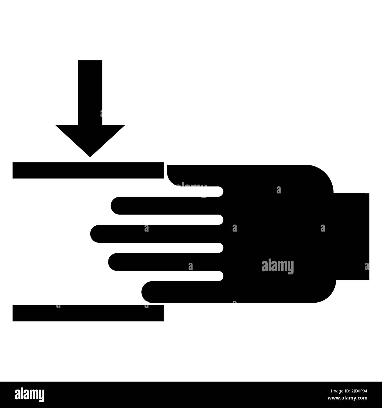 Quetschgefahr Achtung, Ihre Hände unterschreiben Stock Vektor