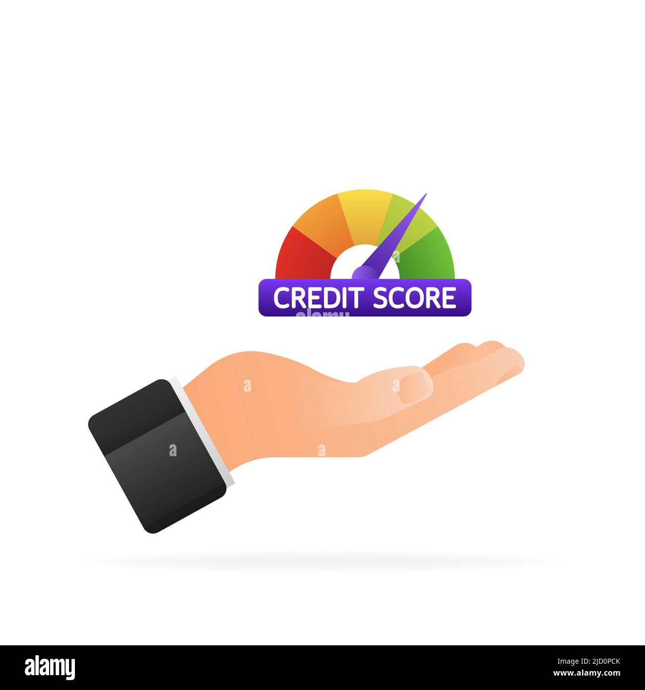 Bonitätsmesser in der Hand auf weißem Hintergrund Stock Vektor