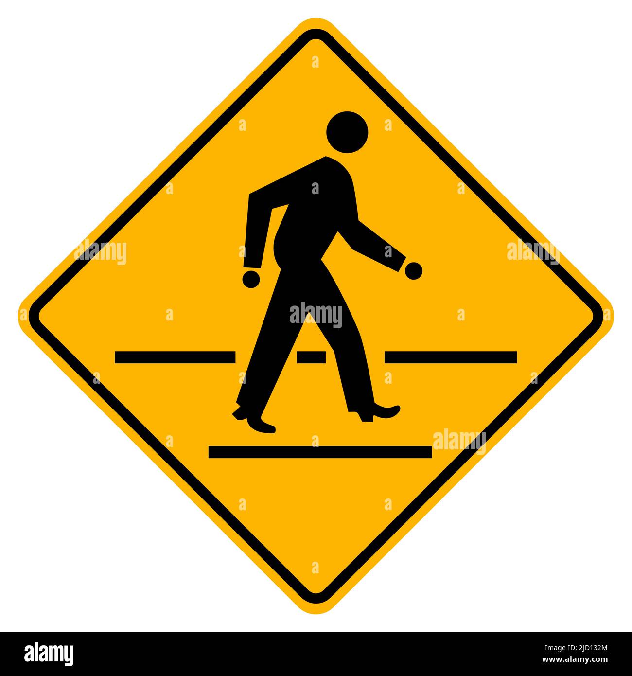 Fußgängerüberweg Warnschild Stock Vektor