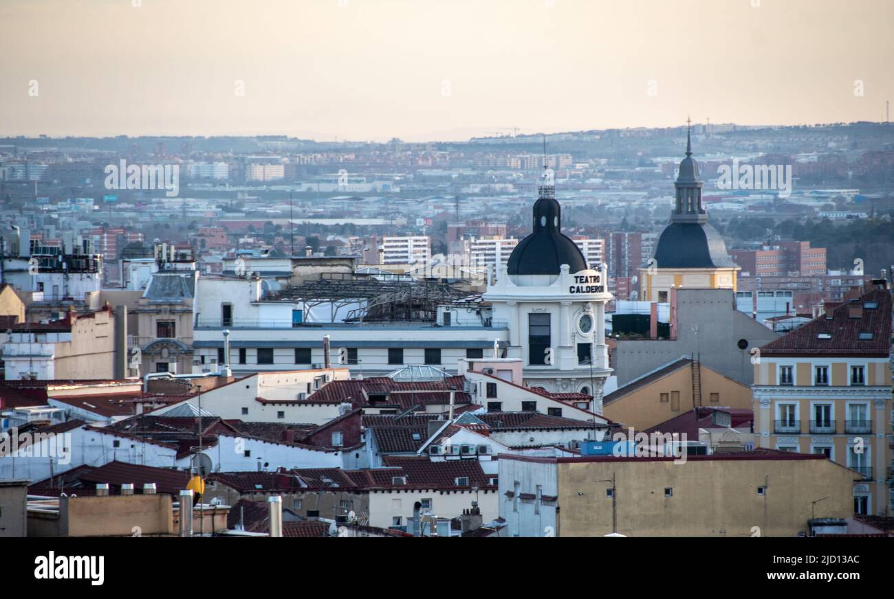 Das weite Stadtbild von Madrid, Madrid, Spanien Stockfoto