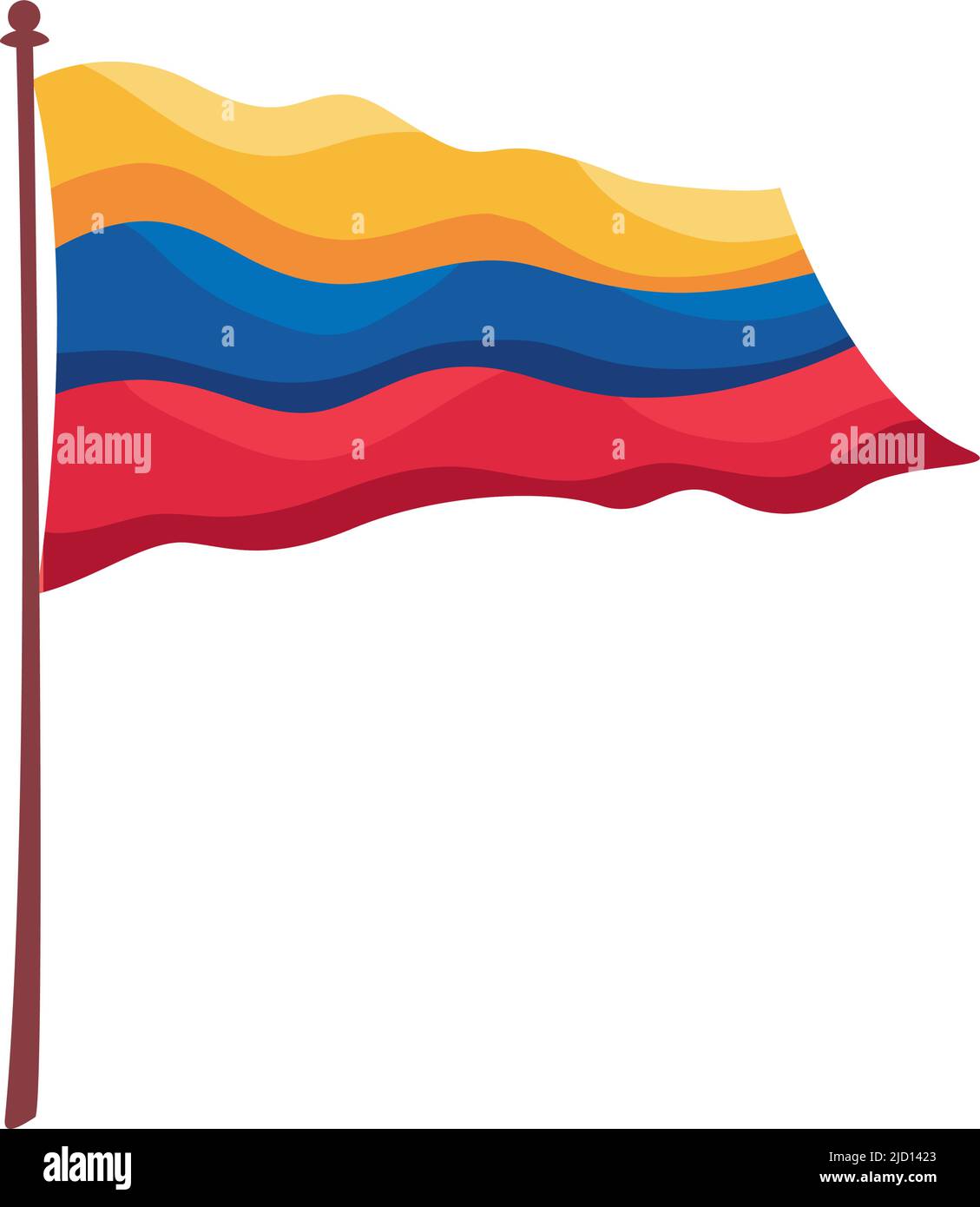 kolumbianische Flagge winkt in der Stange Stock Vektor