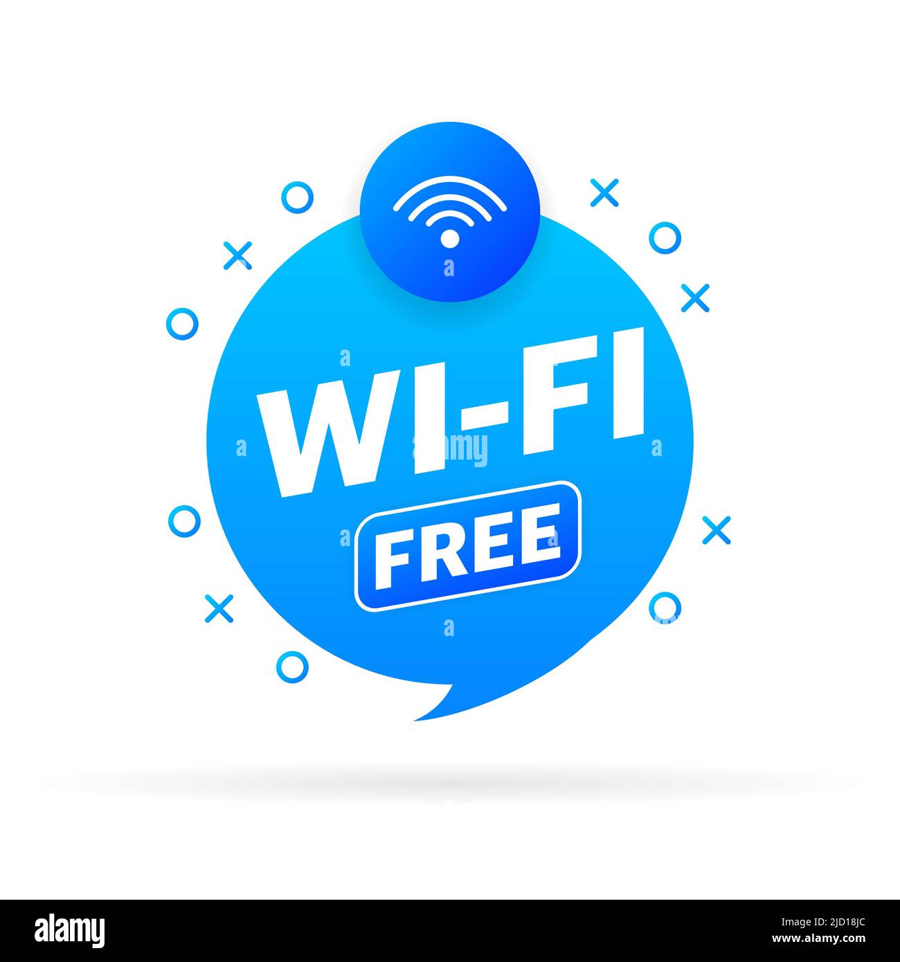 WiFi kostenlos. Internet-Netzwerk. 3D Vektorsymbol. Isometrischer Vektor Stock Vektor