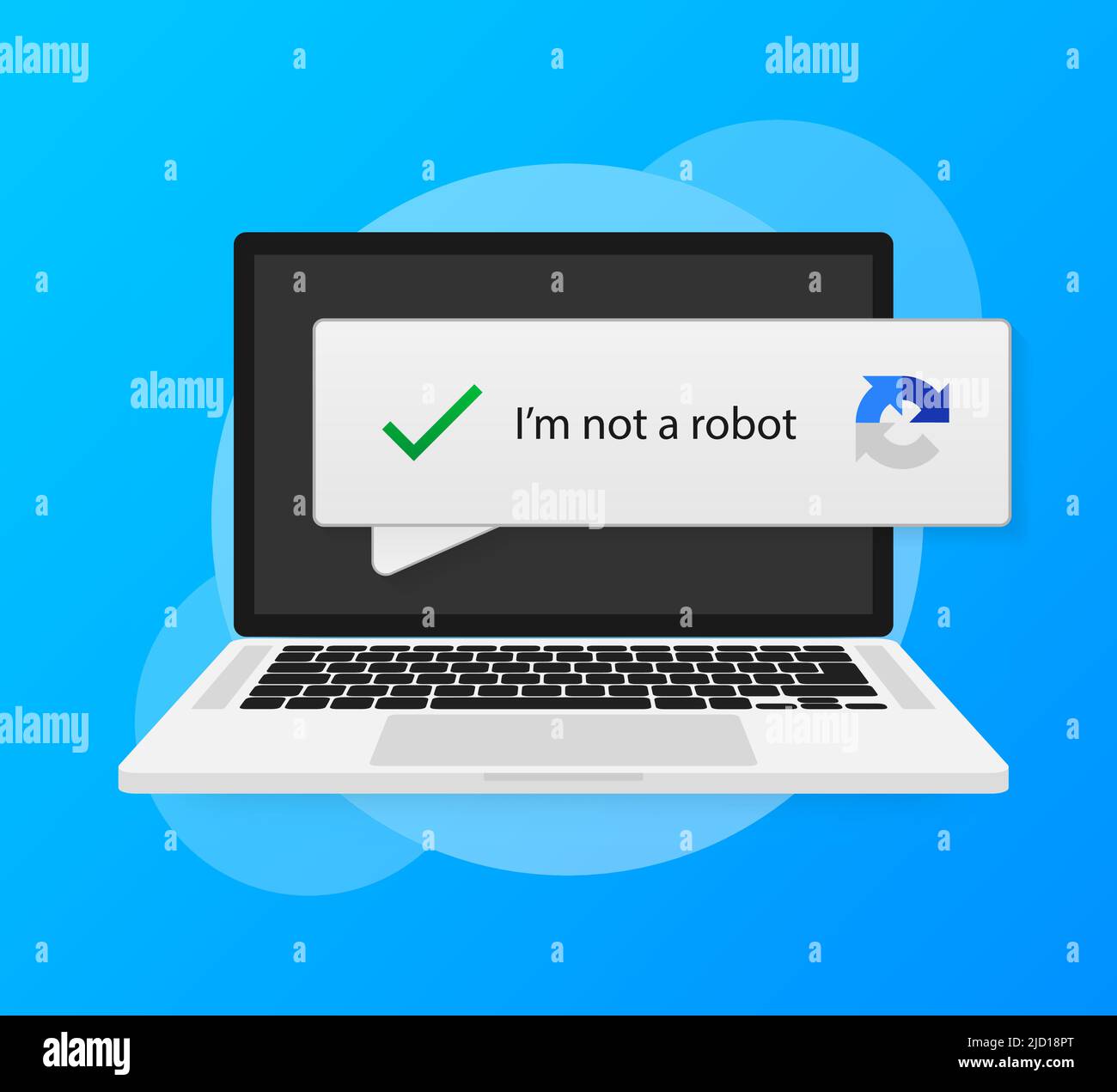 Captcha ich bin kein Roboter-Vektor-Computer-Code. Vektorgrafik. Stock Vektor