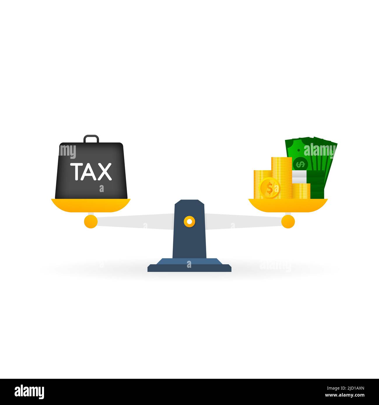 Steuerskala im flachen Stil. Geschäftskonzept. Rechnungslegungskonzept. Isometrisches Geschäftskonzept Stock Vektor