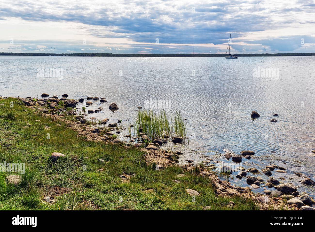 Ufer der lagunenartigen Bucht Grankullaviken, Nordspitze der Insel Oeland, Kalmar laen, Schweden Stockfoto