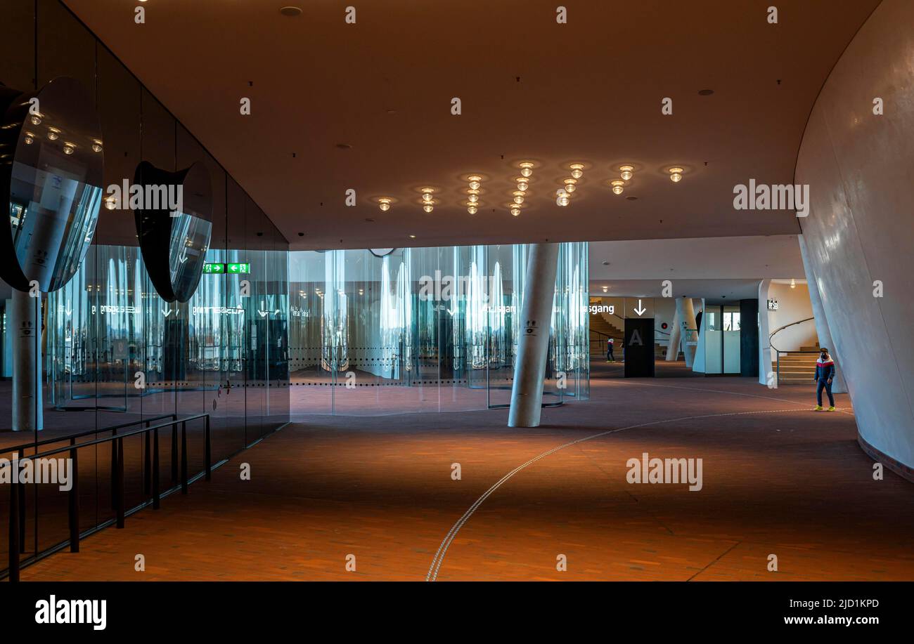 Innenarchitektur, Treppenhäuser, Elbphilharmonie, HafenCity, Hamburg, Deutschland Stockfoto