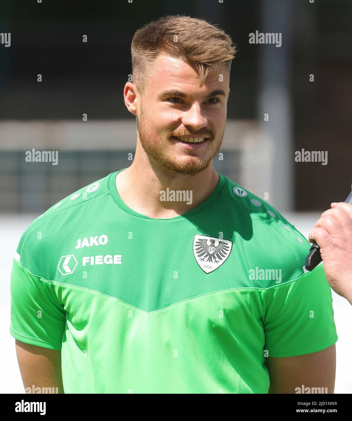 firo: 16.06.2022, Fuvuball, Fußball: Regionalliga West: Trainingsbeginn SC Preuvuen Mvºnster, Münster Niko Koulis, Portrait Stockfoto