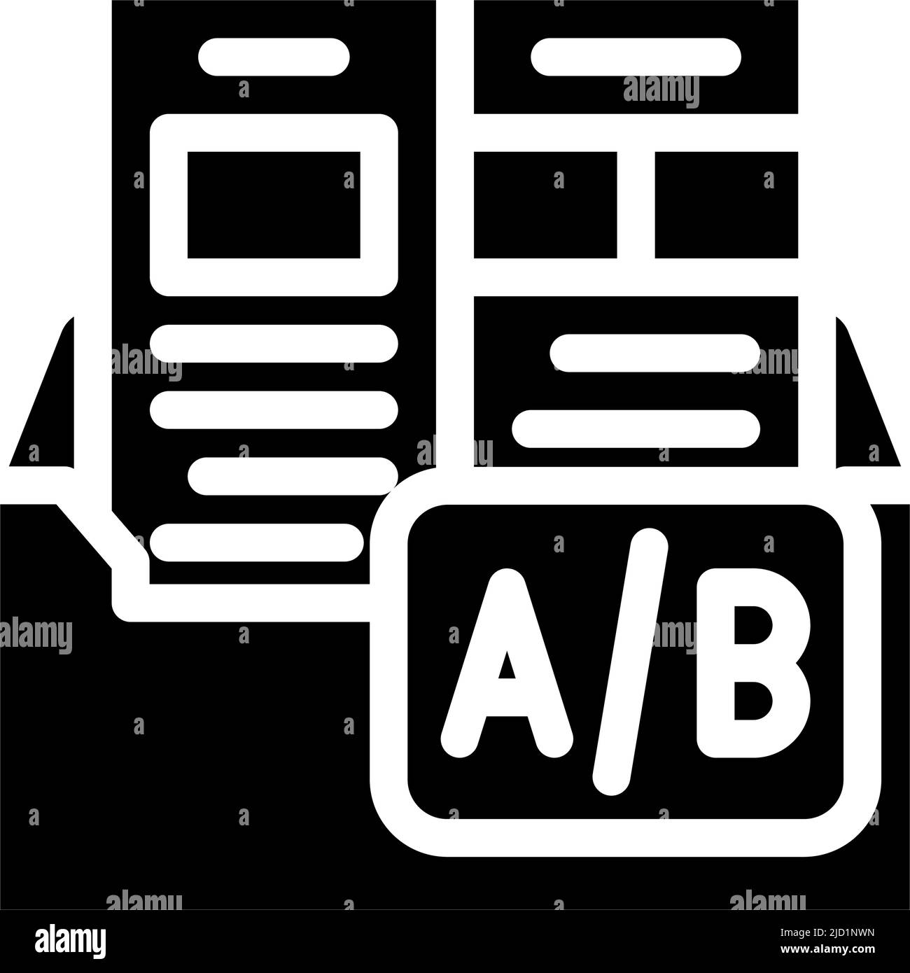 A b E-Mail Split Test Glyphen Symbol Vektor Illustration Stock Vektor