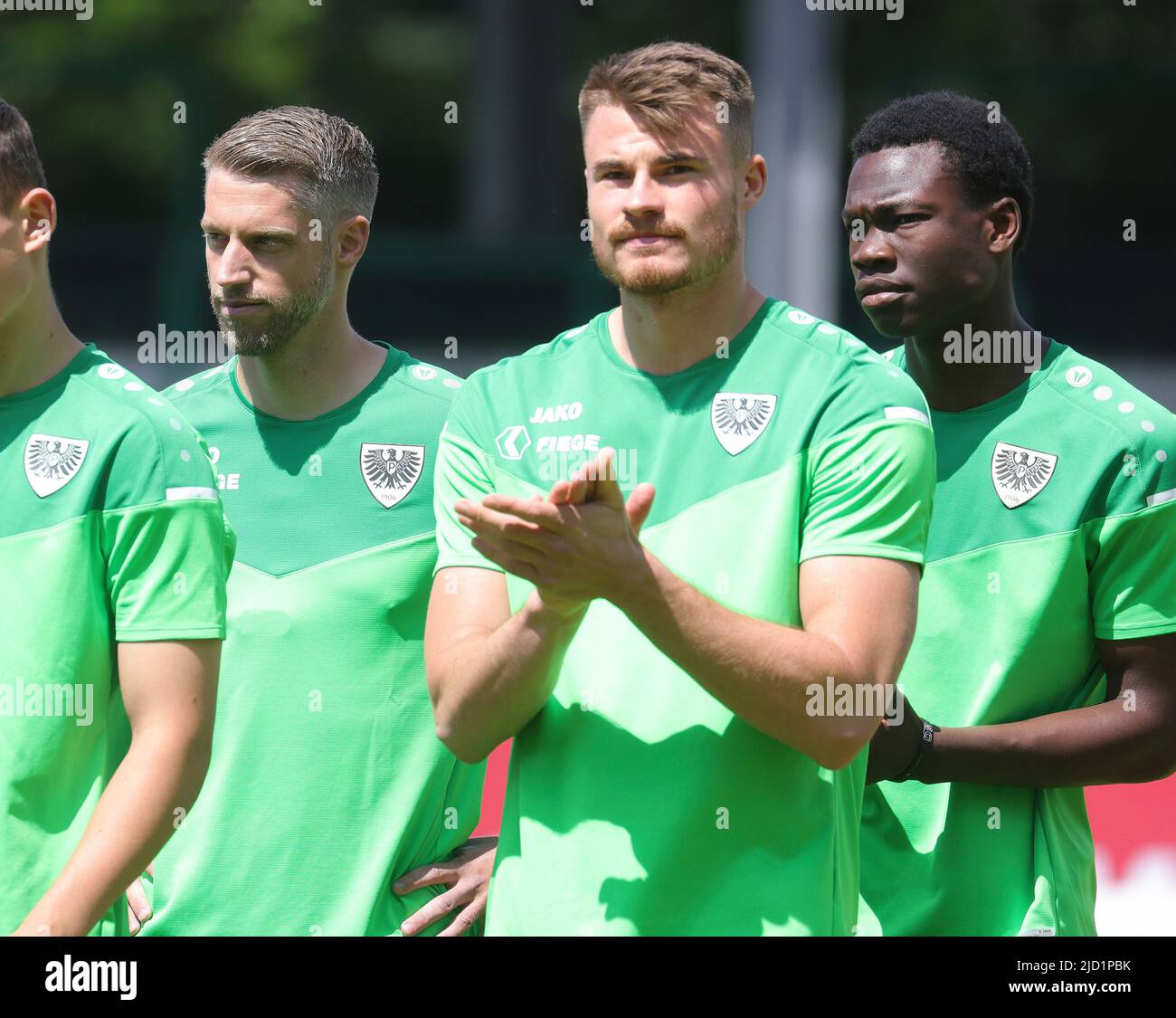 firo: 16.. Juni 2022, Fußball, Fußball: Regionalliga West: Trainingsbeginn SC Preuvuen Mvºnster, Münster Niko Koulis Stockfoto