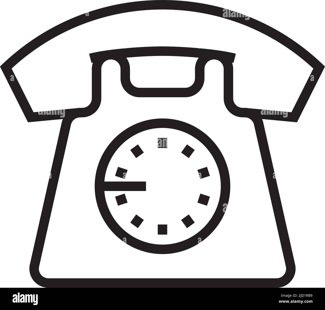 Vintage-Diskettentelefon-Symbol. Retro-Anrufgerät Stock Vektor