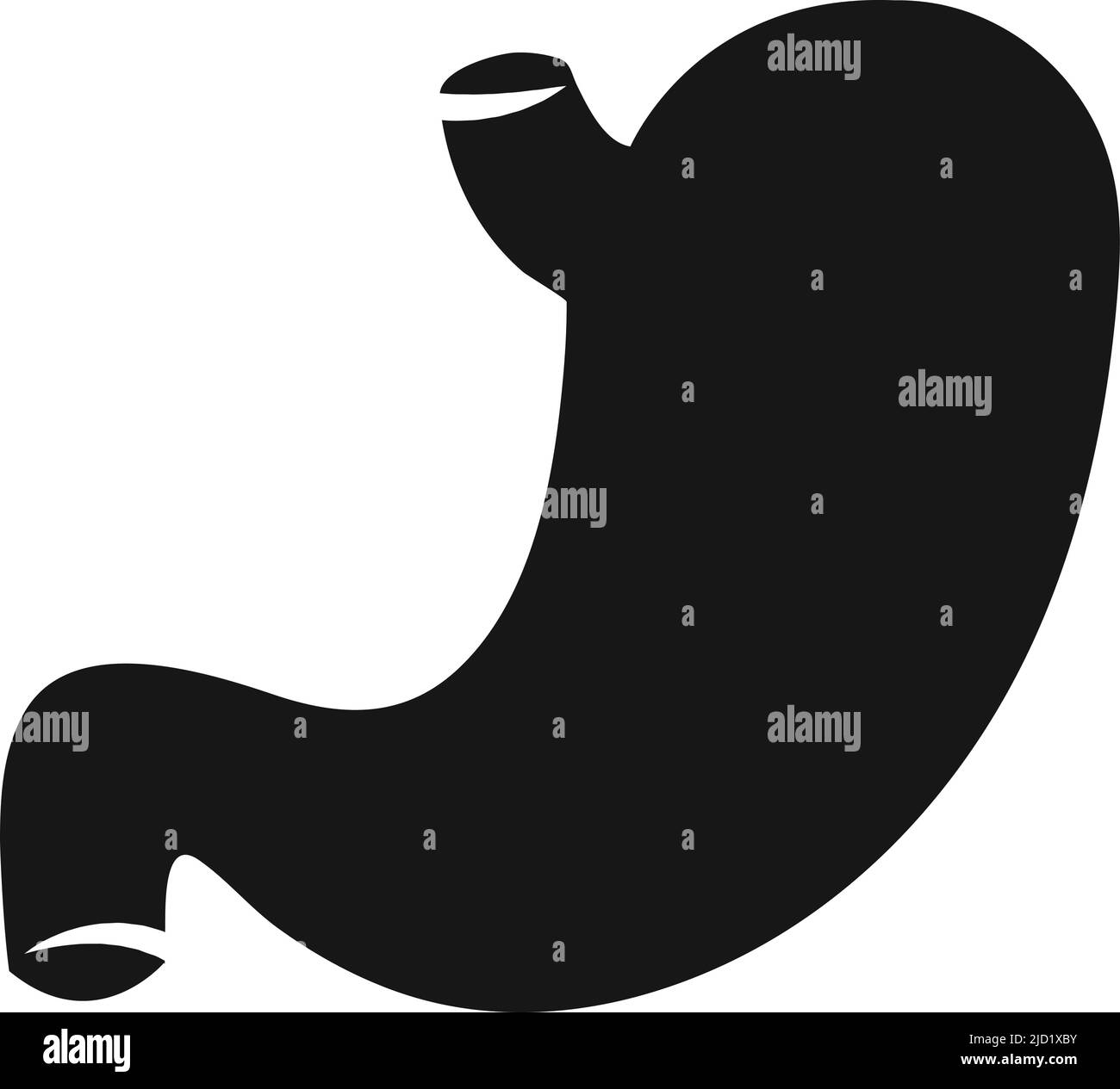 Magensymbol. Schwarzes menschliches Verdauungssystem Symbol Stock Vektor