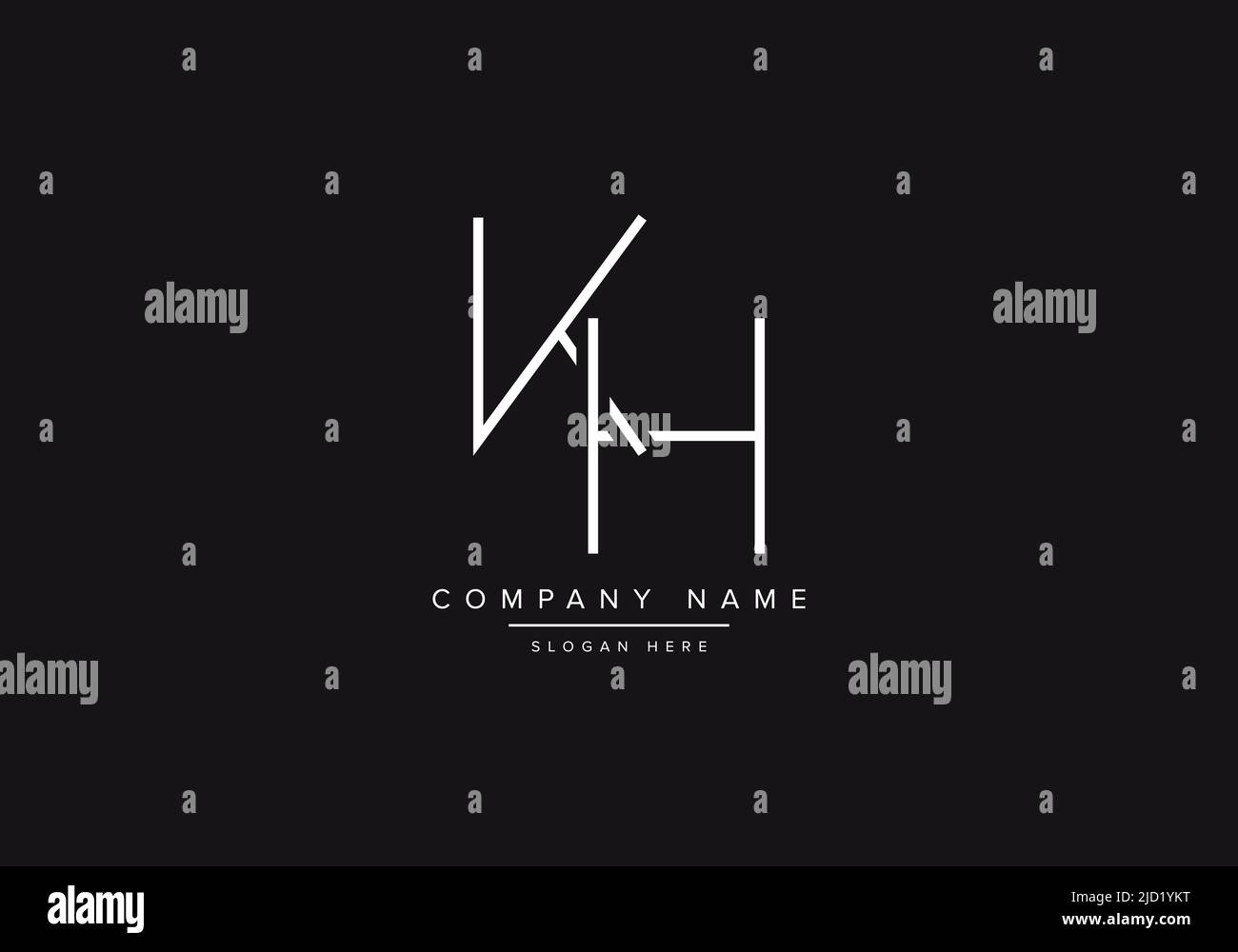 Buchstabensymbol Logo KH oder HK Stock Vektor
