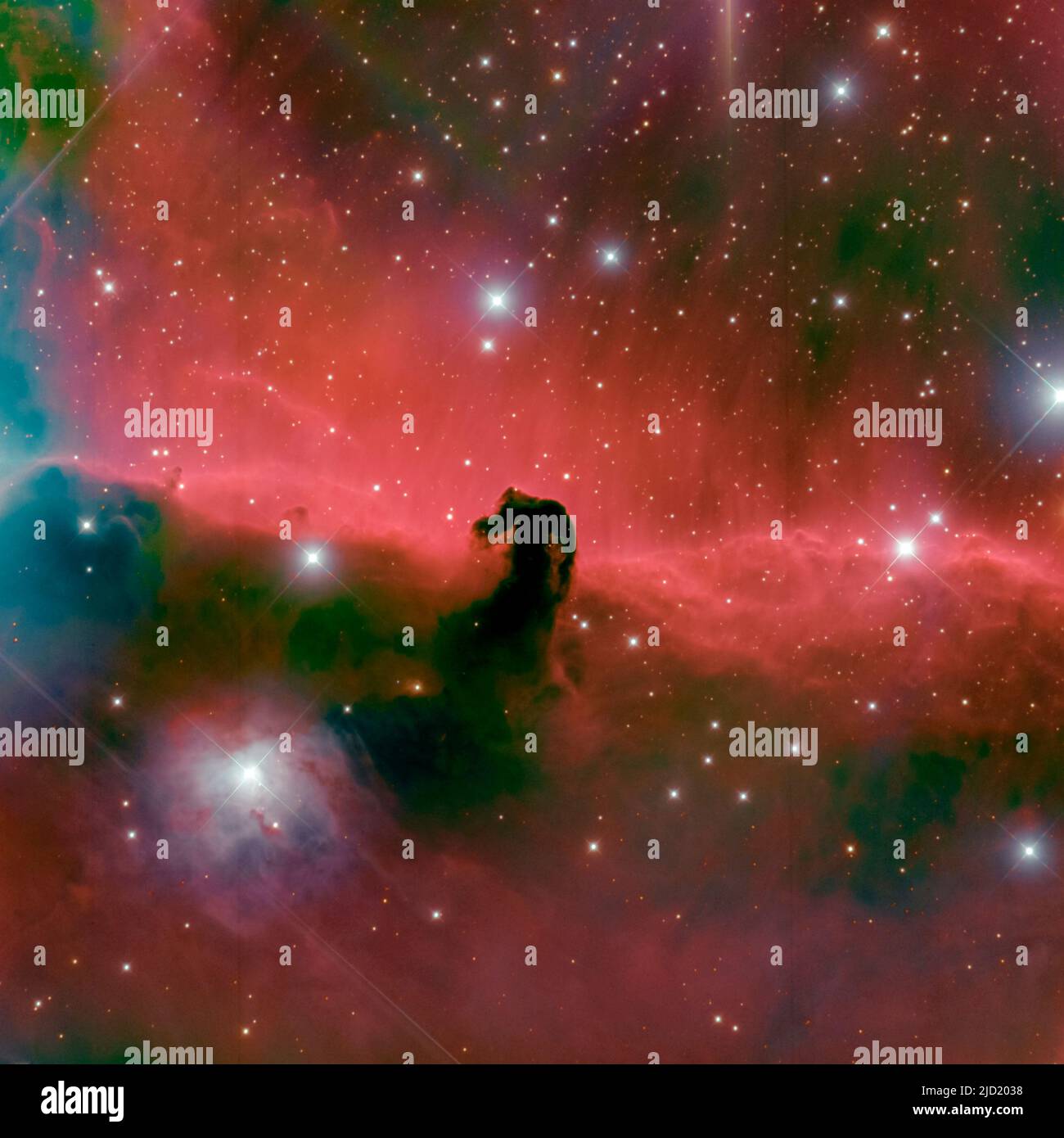 Pferdekopf Nebul im Sternbild Orion. 42 Stunden 40 Minuten durch HaLRGB-Filter exporsute. Stockfoto