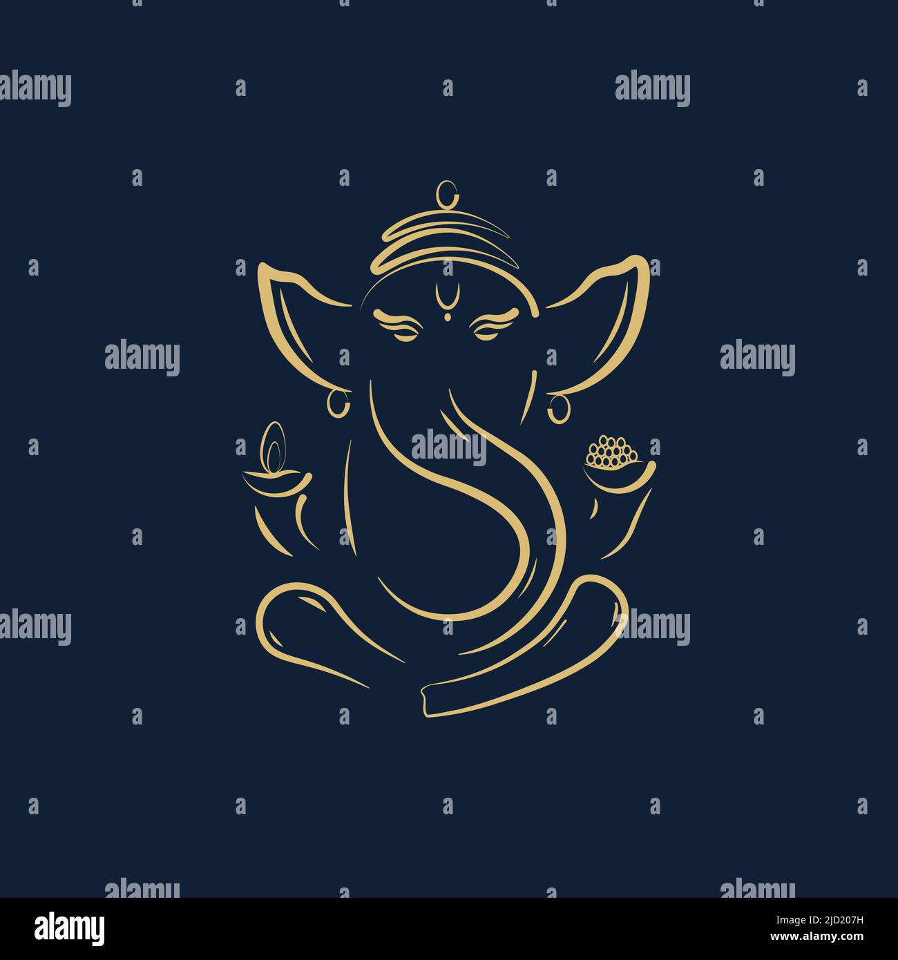 Ganesha isoliertes Vektordesign in goldener Farbe Stock Vektor Ganesha isoliertes Vektordesign in goldener Farbe Stock Vektor