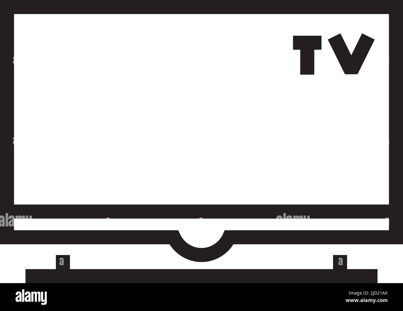 TV-Symbol. Symbol für schwarze Linien auf dem Fernsehbildschirm Stock Vektor