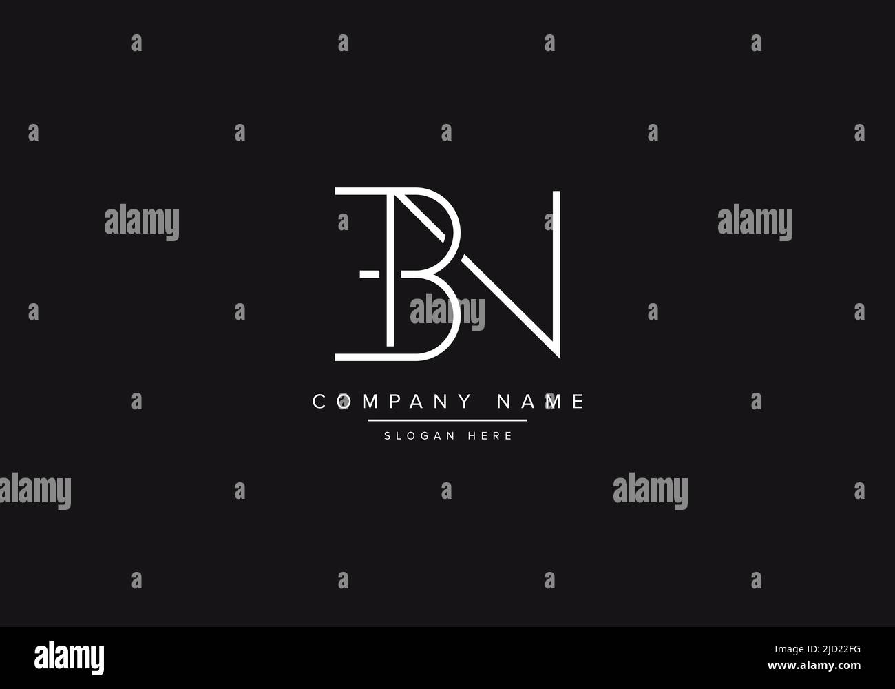 BN, abstraktes Monogramm Vektor Logo Design, Initial Logo, Line Art, Logo, Vektor, alphabet-Logo, Alphabet-Vektor, Stock Vektor