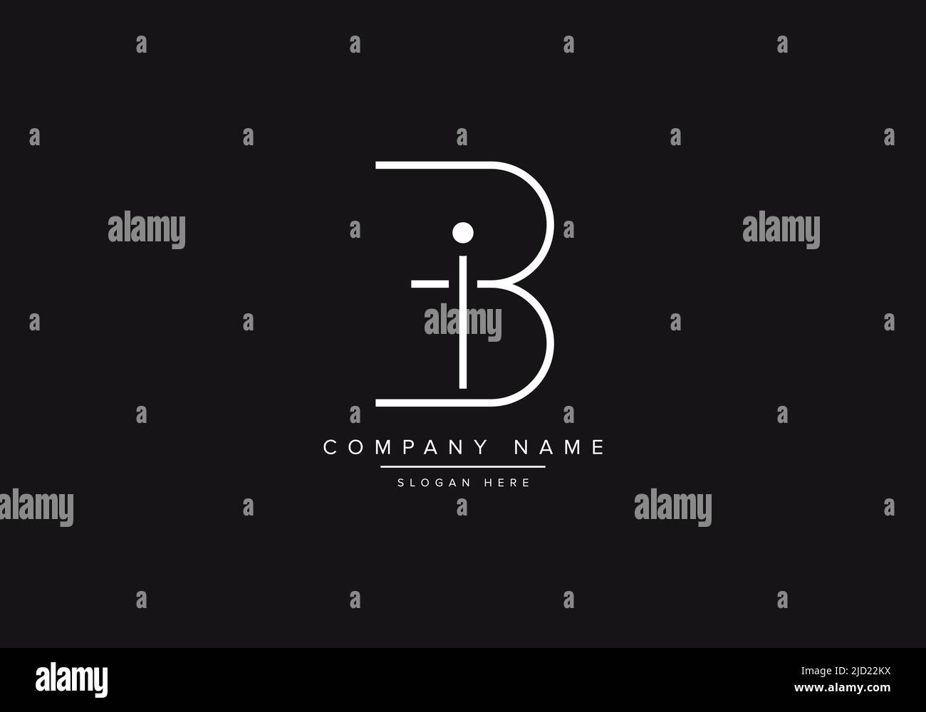 BI, abstraktes Monogramm Vektor Logo Design, Initial Logo, Line Art, Logo, Vektor, alphabet-Logo, Alphabet-Vektor, Stock Vektor