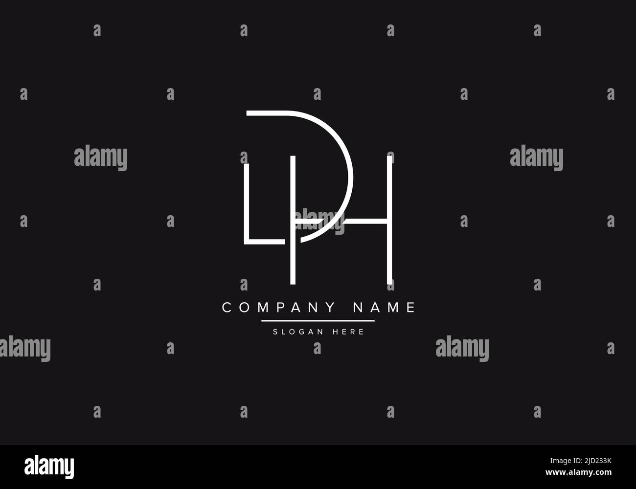 Dh, abstraktes Monogramm Vektor Logo Design, Initial Logo, Line Art, Logo, Vektor, alphabet-Logo, Alphabet-Vektor, Stock Vektor