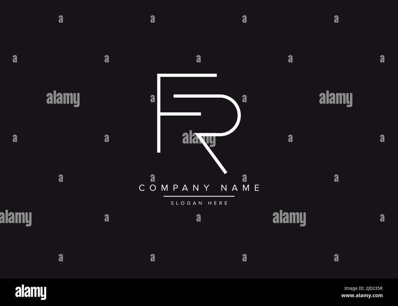 FR, abstraktes Monogramm Vektor Logo Design, Initial Logo, Line Art, Logo, Vektor, alphabet-Logo, Alphabet-Vektor, Stock Vektor