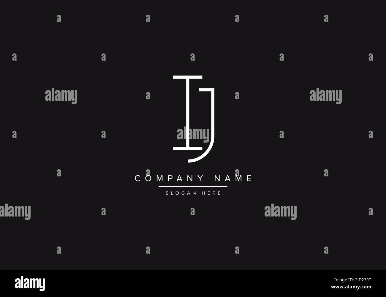 IJ, abstraktes Monogramm Vektor Logo Design, Initial Logo, Line Art, Logo, Vektor, alphabet-Logo, Alphabet-Vektor, Stock Vektor