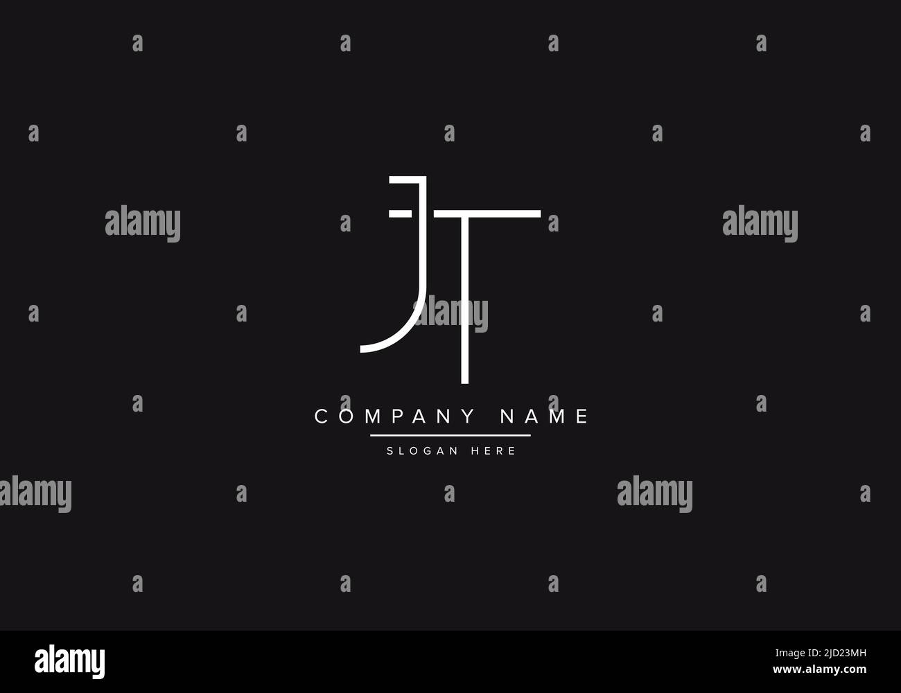 JT, abstraktes Monogramm Vektor Logo Design, Initial Logo, Line Art, Logo, Vektor, alphabet-Logo, Alphabet-Vektor, Stock Vektor