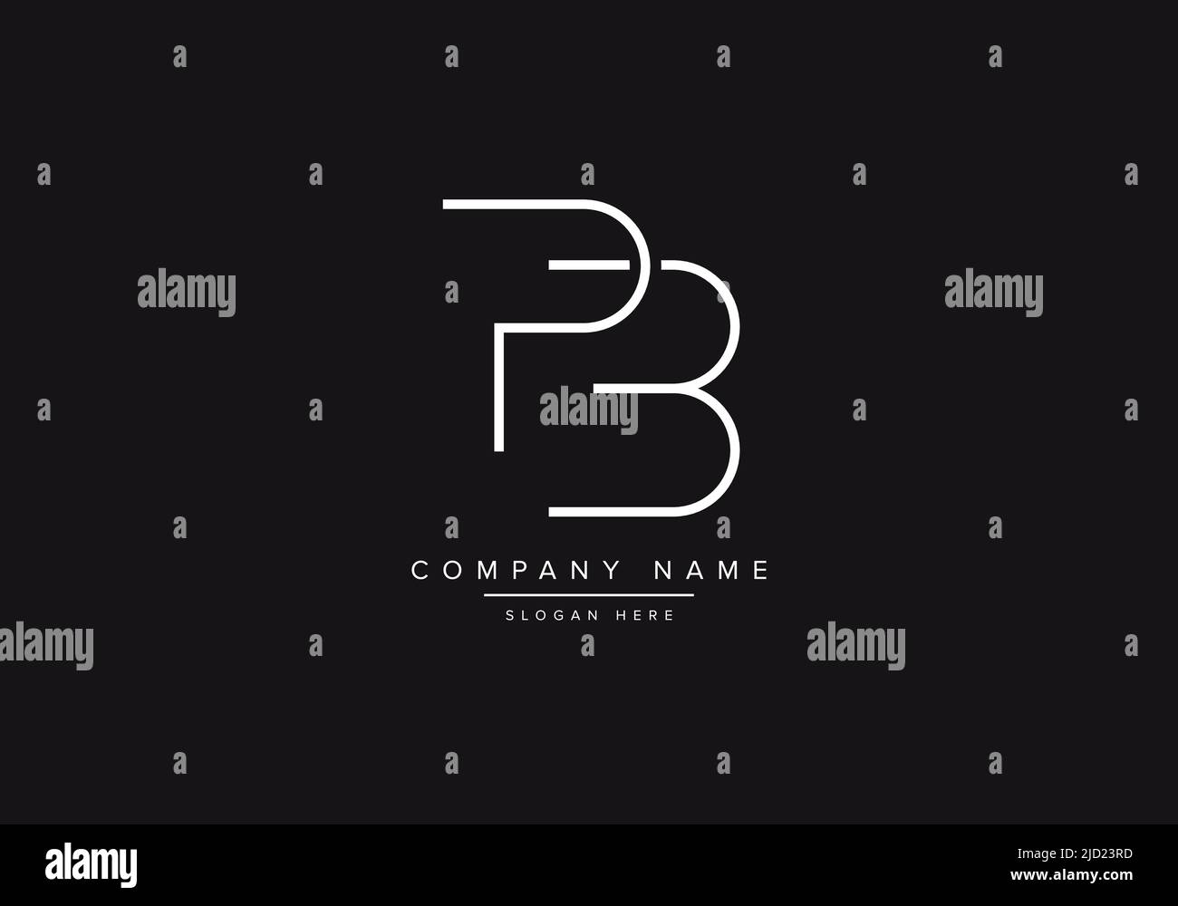 PB-Linienkunst-Logo, abstrakte Monogramm-Buchstaben-Logo-Vektorgrafik Stock Vektor