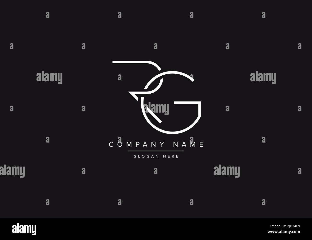 RG Linie Art Logo, abstrakte Monogramm Buchstaben Logo Vektor Illustration Stock Vektor