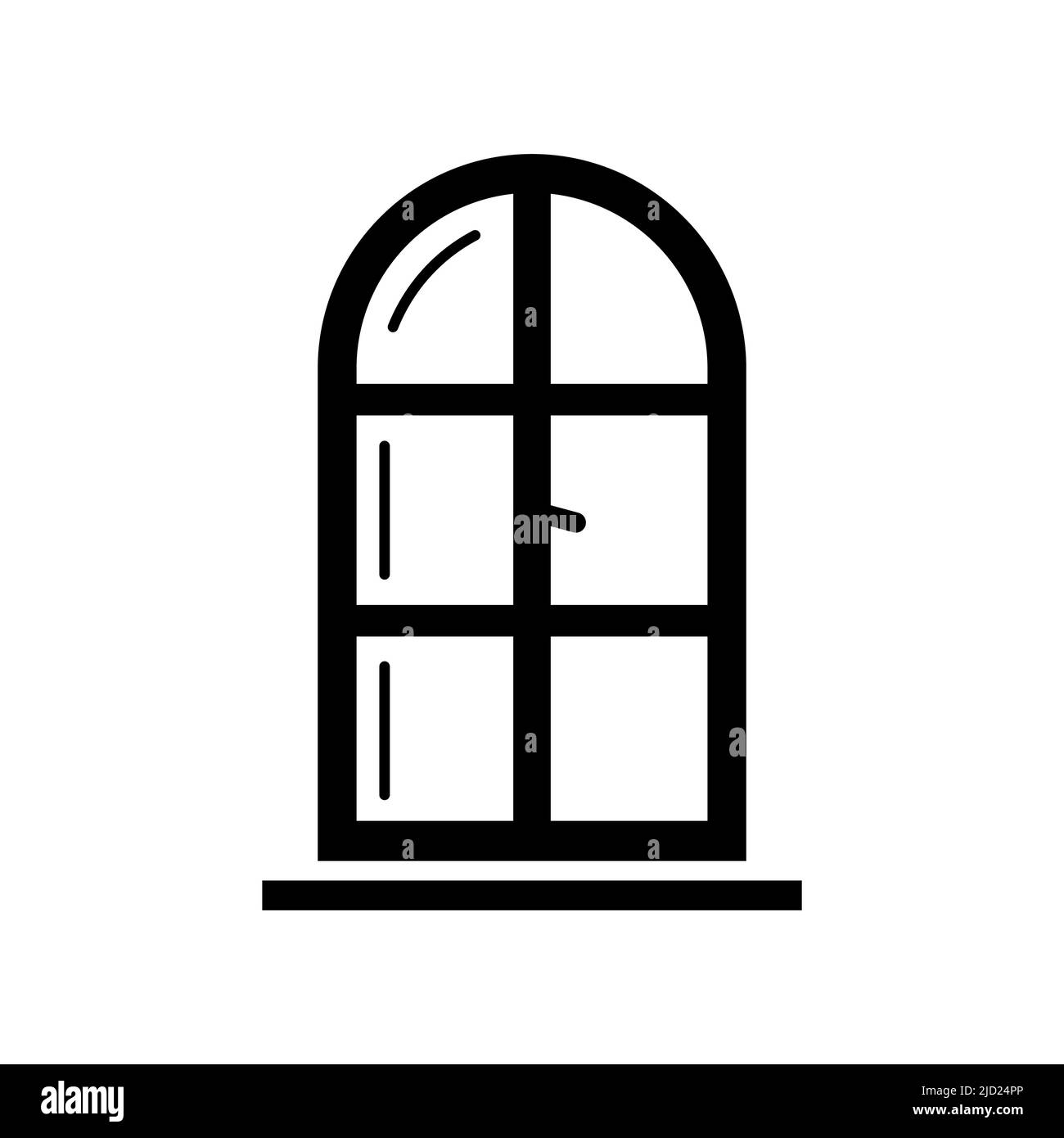 Windows-Symbol, Glyphen-Stil. Runde Fensterrahmen Stock Vektor
