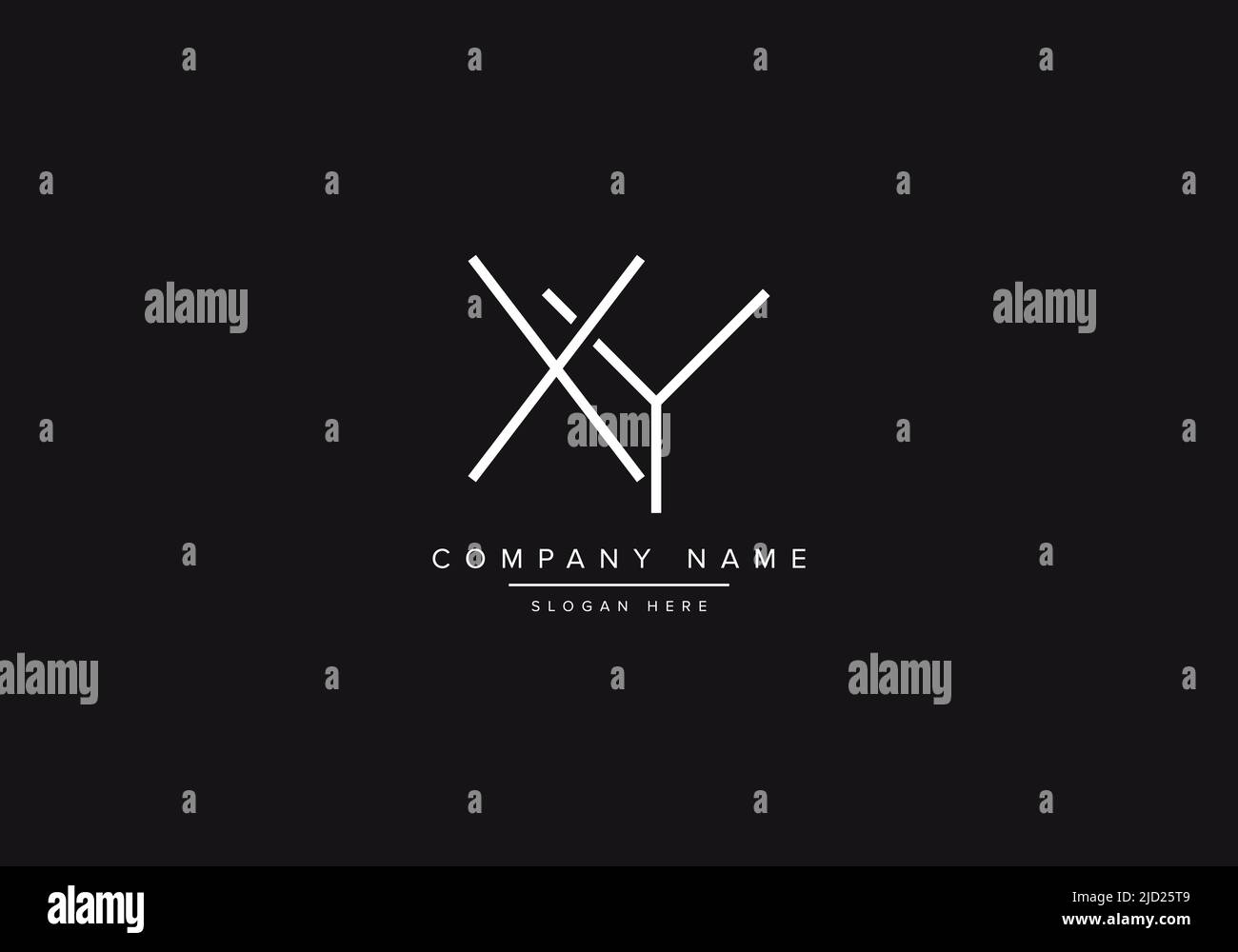 XY-Linienkunst-Logo, abstrakte Monogramm-Buchstaben-Logo-Vektorgrafik Stock Vektor