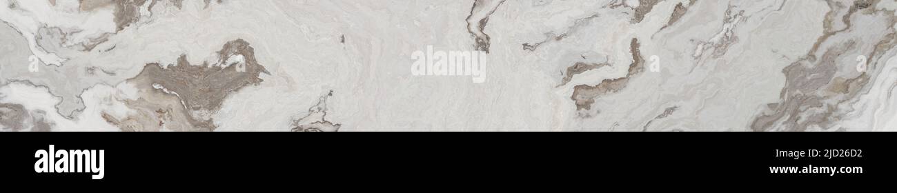 Weißes Marmormuster mit lockigen braunen Adern. Abstrakte Textur und Hintergrund. Weiche Abbildung 2D Stockfoto