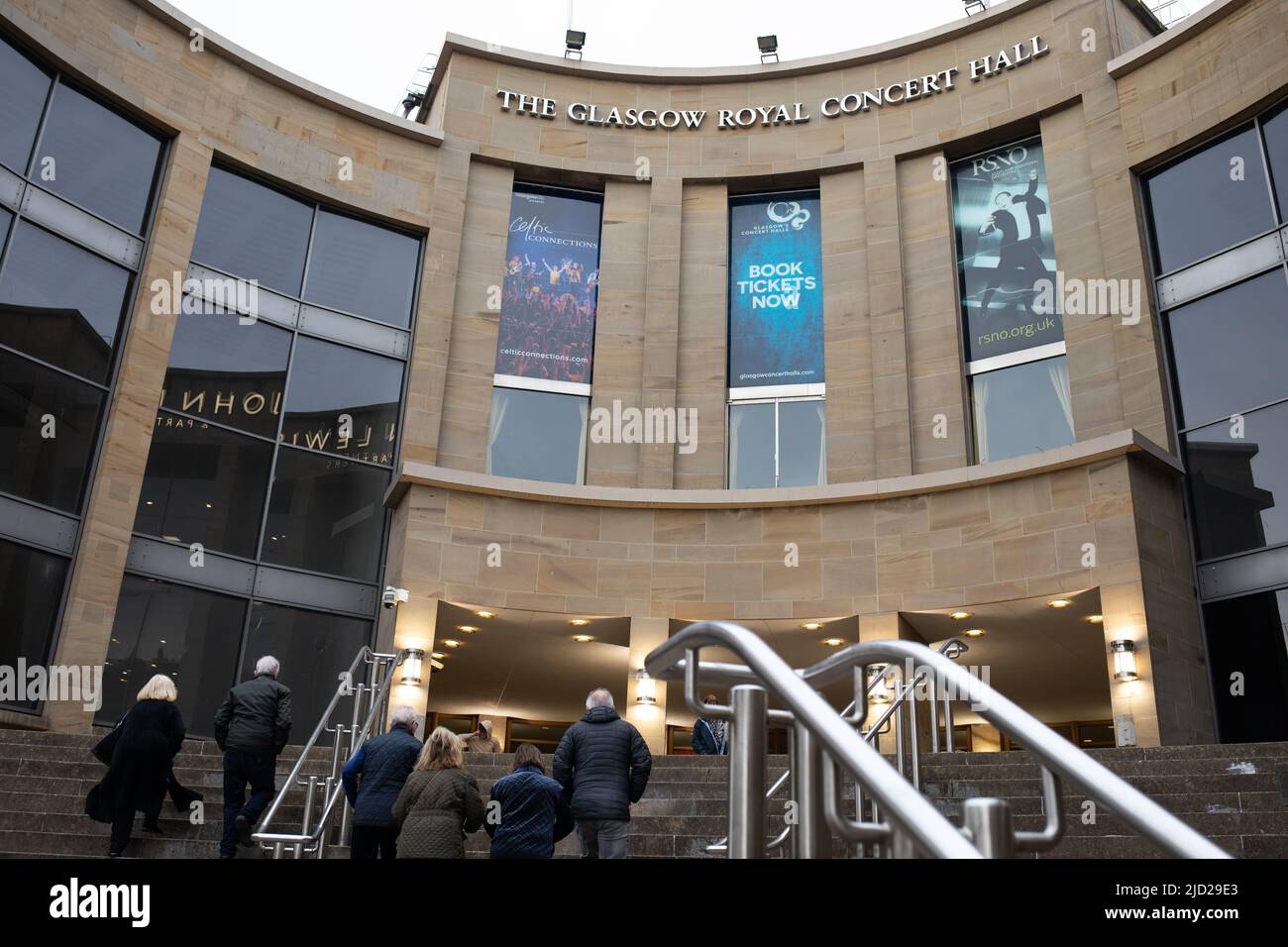 Glasgow Royal Concert Hall and Buchanan Gallerie, in Glasgow, Schottland, 11. April 2022. N55 51,800' W4 15,257' Stockfoto