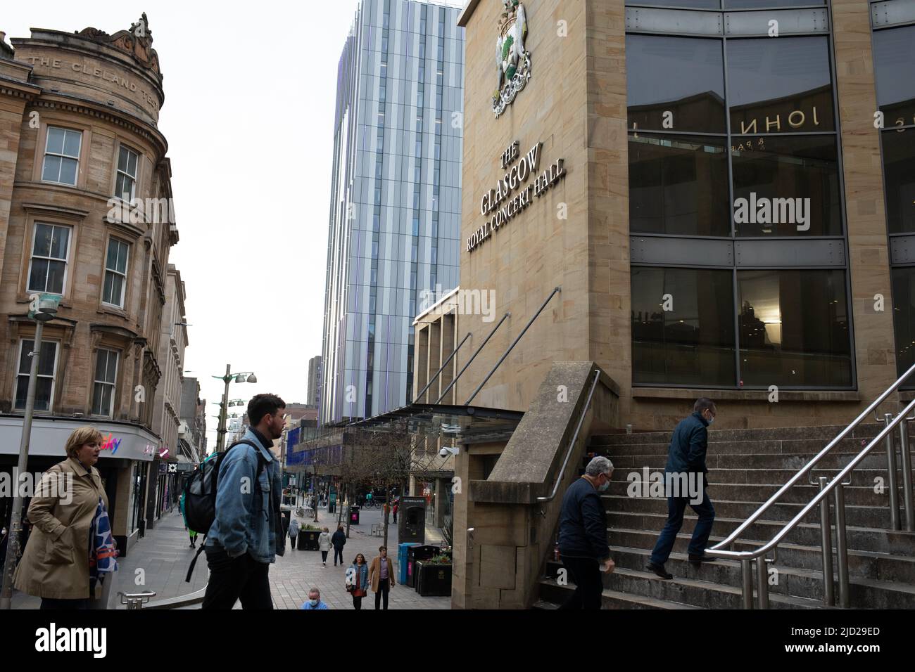 Glasgow Royal Concert Hall and Buchanan Gallerie, in Glasgow, Schottland, 11. April 2022. N55 51,787' W4 15,258' Stockfoto