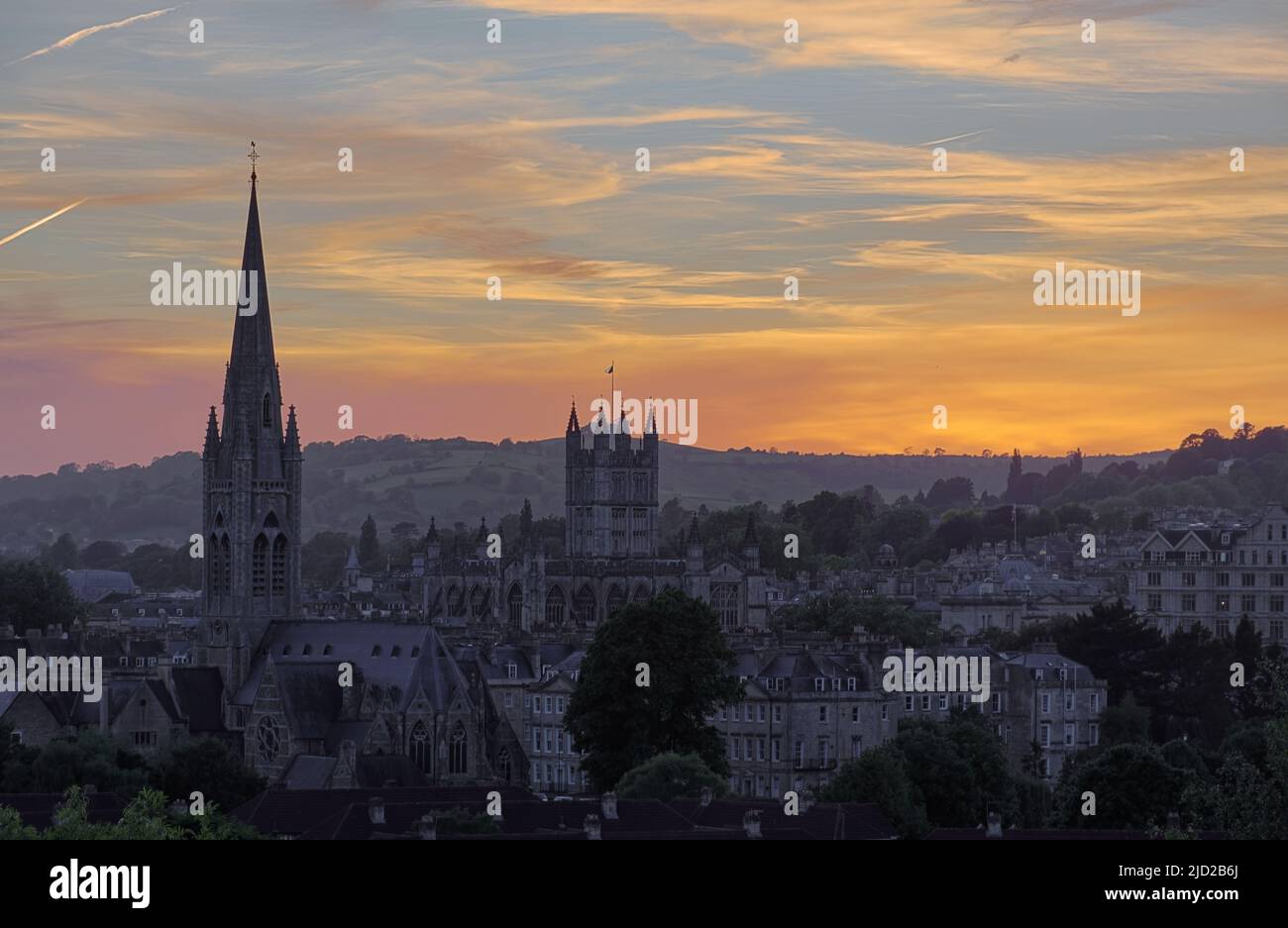 Bath, Großbritannien bei Sonnenuntergang Stockfoto