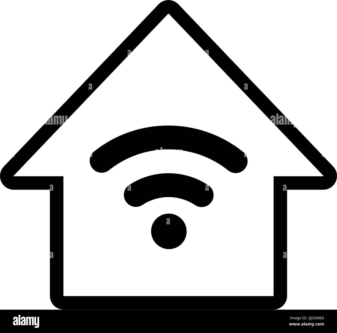 Haus- und Wi-Fi-Symbol. Bearbeitbarer Vektor. Stock Vektor