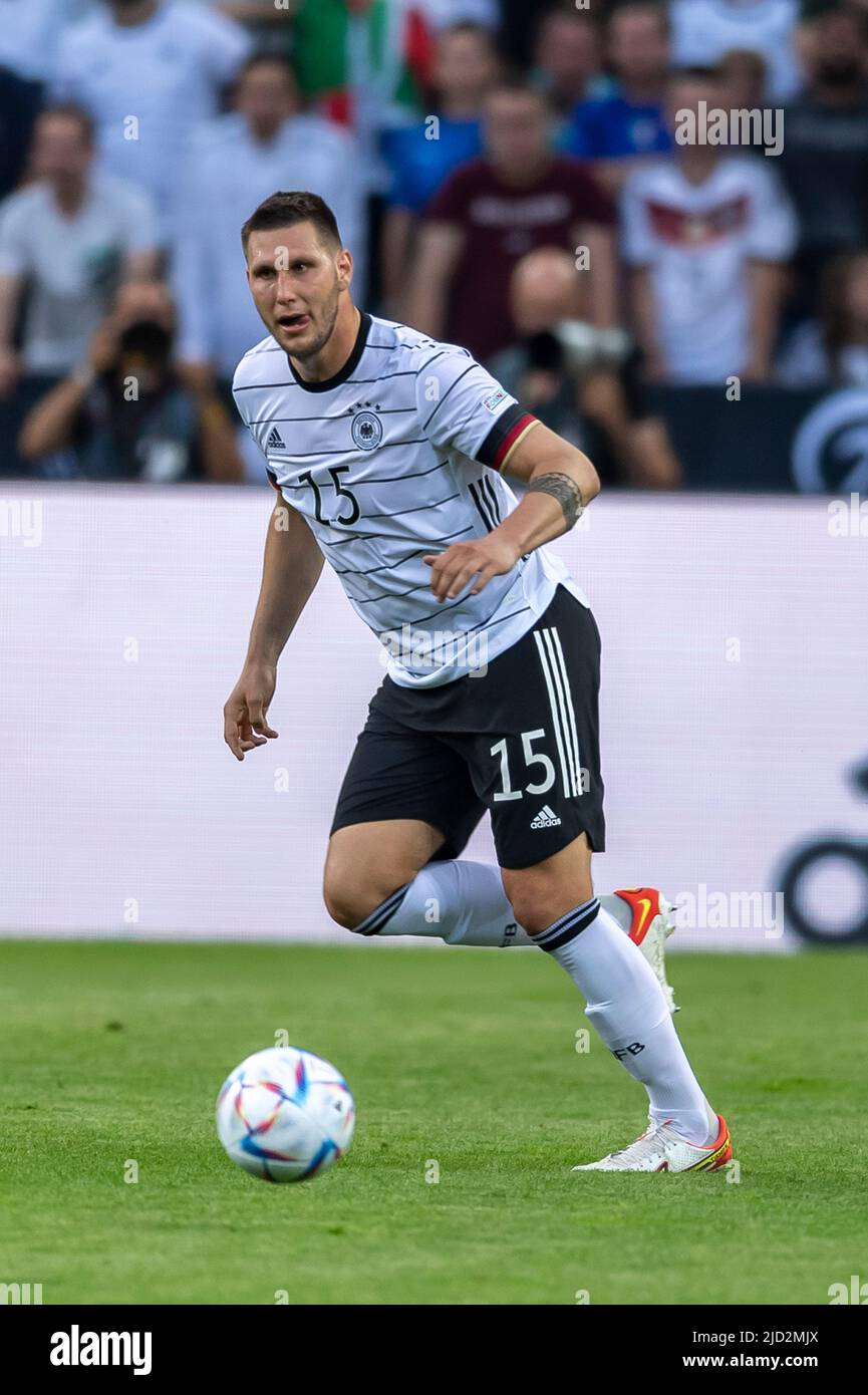 Niklas Sule (Deutschland) Während des UEFA UEFA Nations League 2022 2023-Spiels zwischen Deutschland 5-2 Italien im Borussia-Park-Stadion am 14. Juni 2022 in Monchengladbach, Deutschland. (Foto von Maurizio Borsari/AFLO) Stockfoto