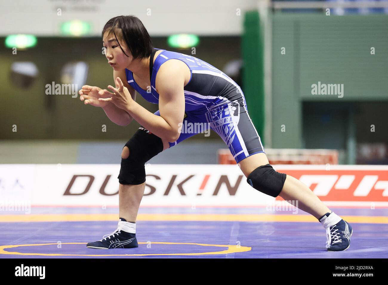 Sakura Motoki, 16. JUNI 2022 - Wrestling : Meiji Cup All Japan Selection Championship Play-off, um die Vertreterin Japans für die Wrestling-Weltmeisterschaften 2022, Women's 59kg Freestyle im Komazawa Olympic Park Gymnasium, Tokio, Japan, zu entscheiden. (Foto von AFLO SPORT) Stockfoto