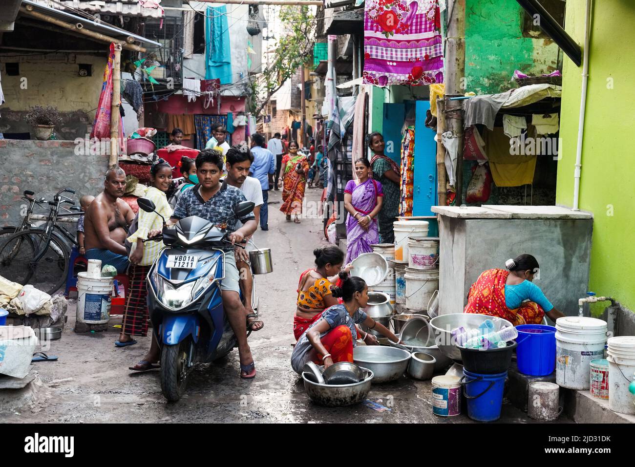 Szenen aus einer Slumstadt in Kalkutta, Bengalen, Indien Stockfoto