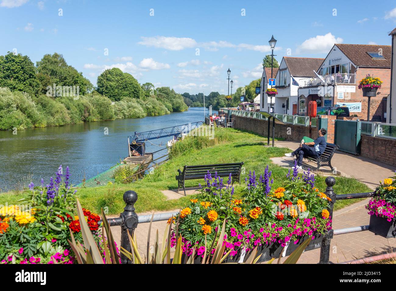 The River Severn at Riverside, Upton-upon-Severn, Worcestershire, England, Vereinigtes Königreich Stockfoto