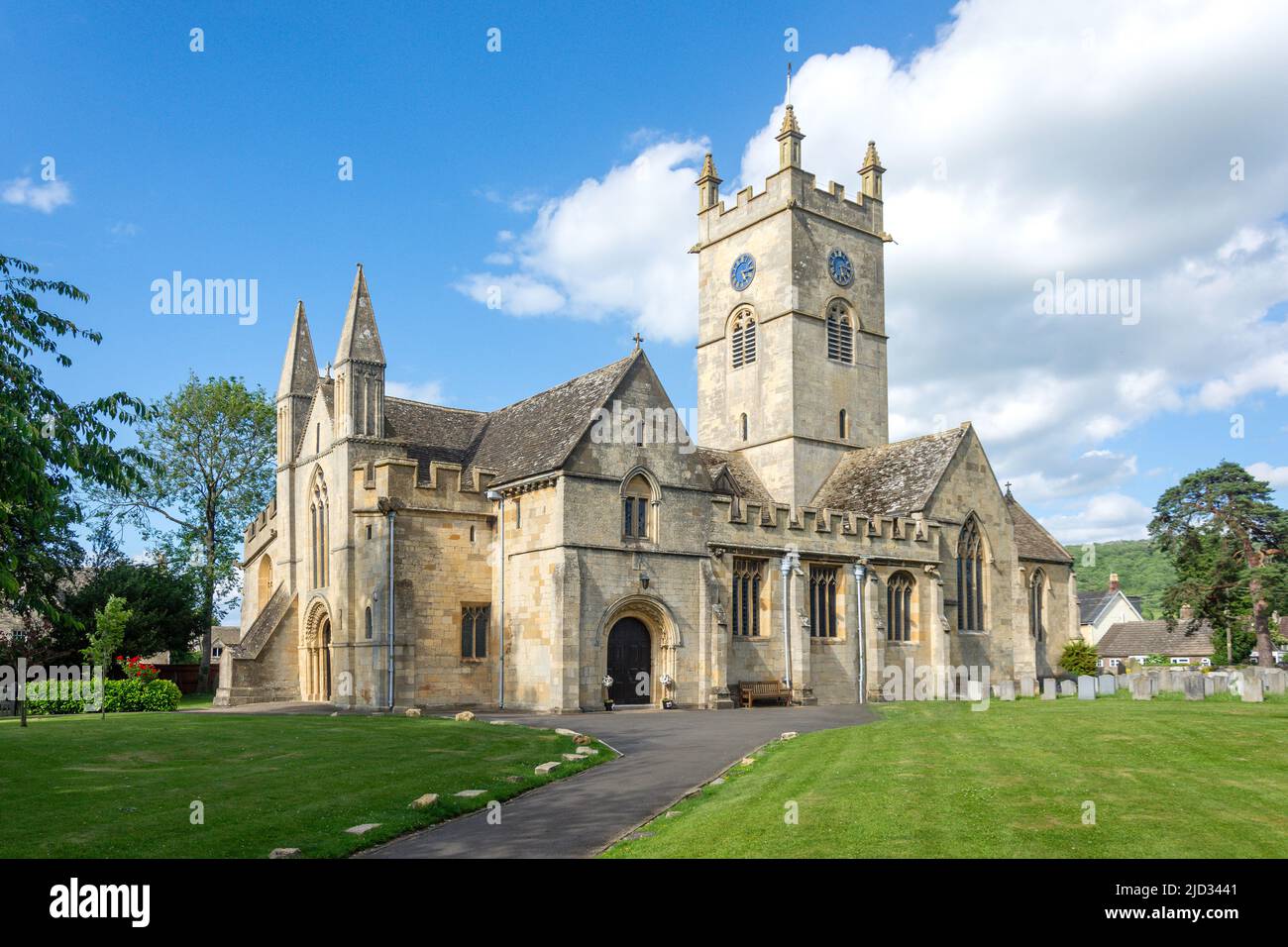 St. Michael & All Angels Parish Church, Church Road, Bishop’s Cleeve, Gloucestershire, England, Vereinigtes Königreich Stockfoto