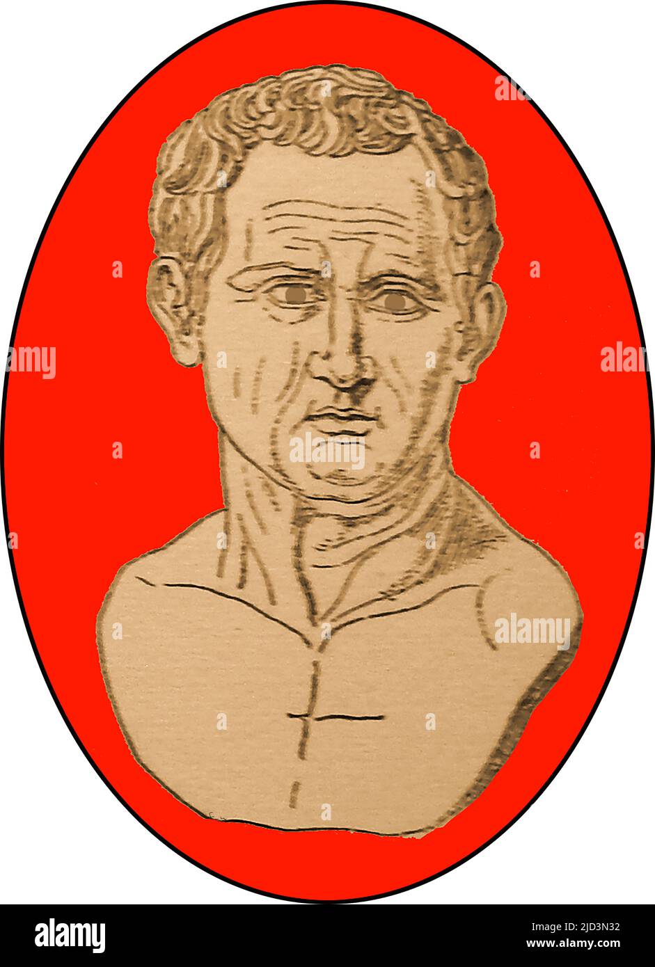 Ein frühes Porträt von Marcus Tullius Cicero (106 v. Chr. – 7 43 v. Chr.) als junger Mann. Er war ein römischer Staatsmann, Rechtsanwalt, Redner, Akademiker, lateinischer Schriftsteller, Gelehrter, Autor, Philosoph und bekannter Skeptiker. Er diente als Konsul (63 v. Chr.) und Gouverneur von Kilikien (51–50 v. Chr.) ---- UN primo ritratto di Marco Tullio Cicerone (106 v. Chr. – 7 43 a.C.) da giovane. ERA uno statista romano, avvocato, oratore, accademico, scrittore latino, Studioso, autore, filosofo e rinomato scettico. Servì Come Console (63 a.C.) e governatore della Cilicia (51-50 a.C.) Stockfoto