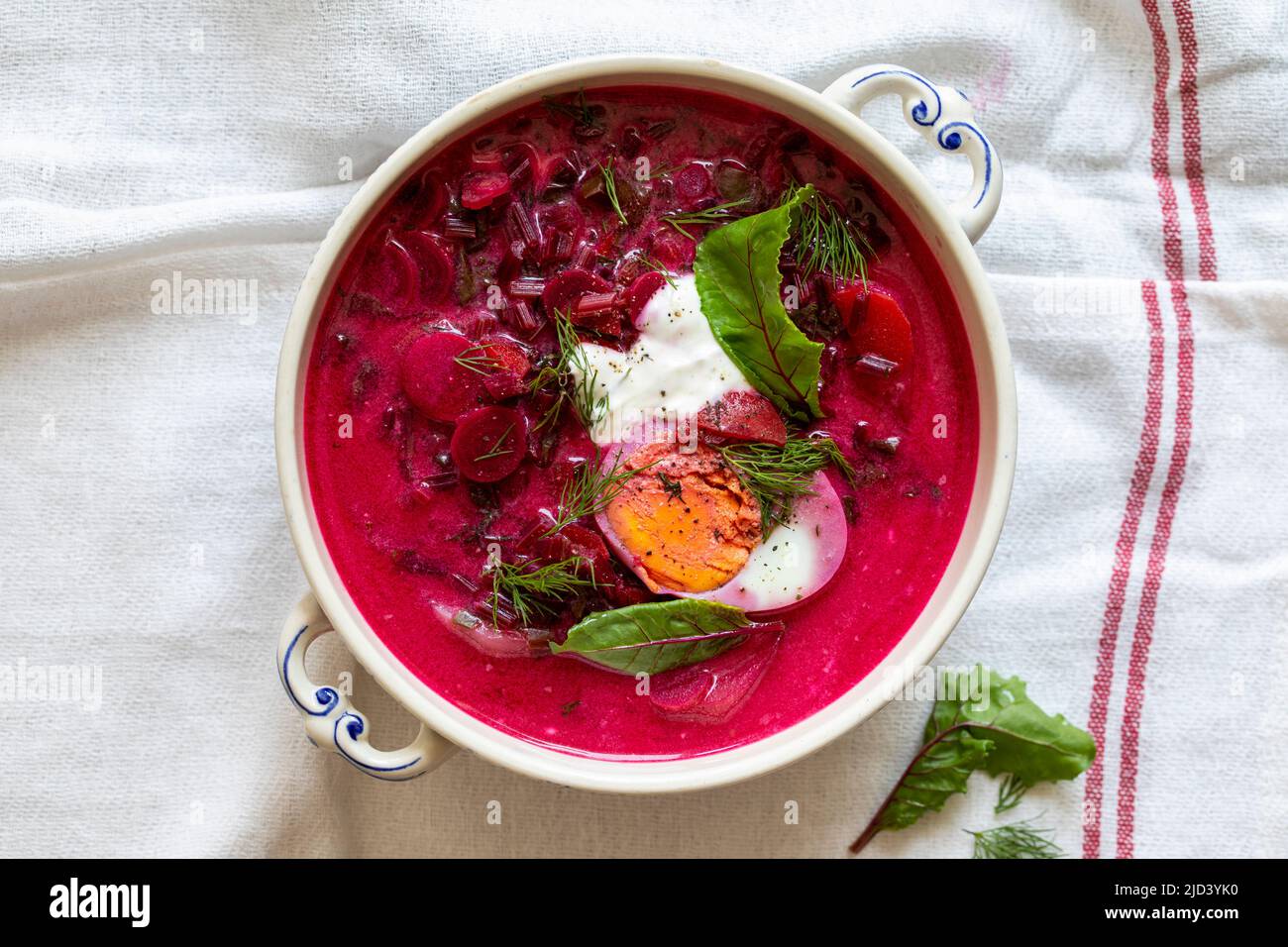 Botwinka, traditionelle polnische Suppe aus jungen Rüben Stockfoto