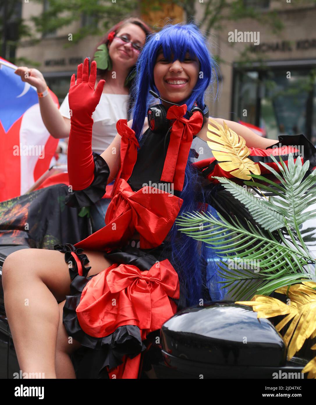 New York, New York - 12. Juni 2022 : die jährliche Parade zum Puerto-ricanischen Tag 65. fand auf der Fifth Avenue in New York City statt Stockfoto