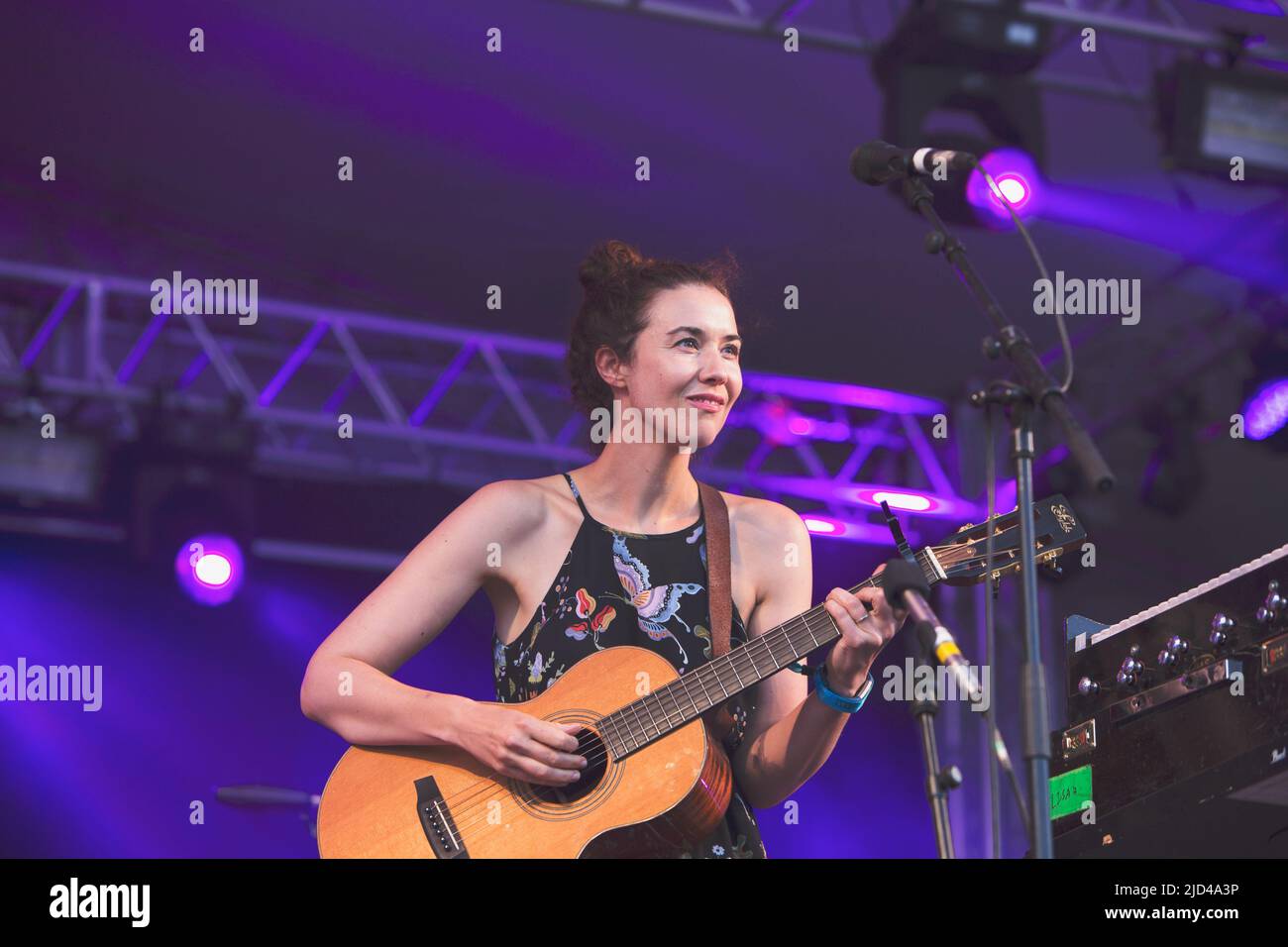 Lisa Hannigan spielt live auf der Bühne des Haven Festivals in Kopenhagen. Stockfoto