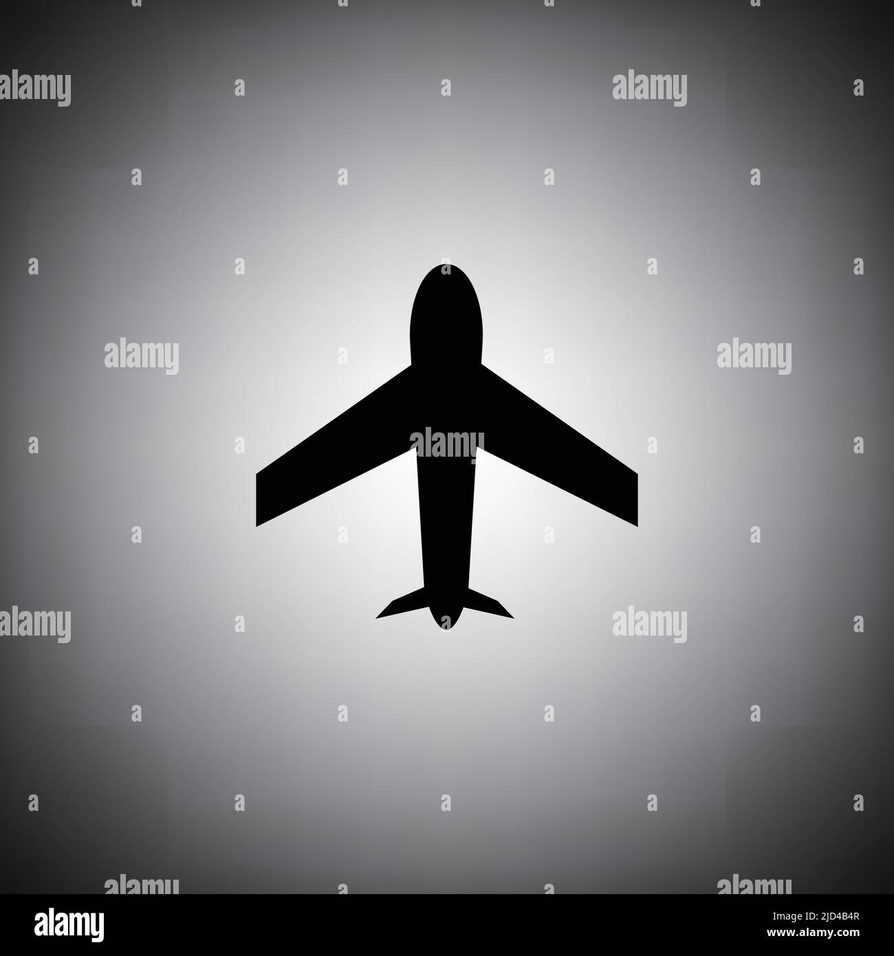 Symbol für die Silhouette eines Flugzeugs. Passagierflugzeug oder Flugzeug. Bearbeitbarer Vektor. Stock Vektor