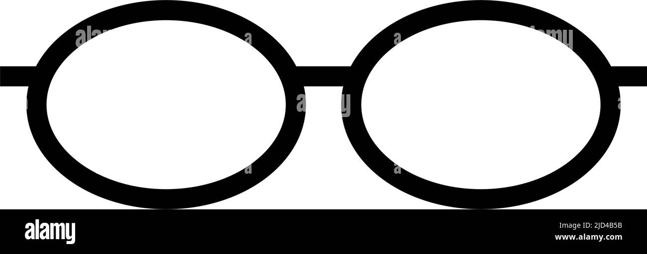 Symbol für die Silhouette der Brille. Korrektur des Sehvermögens. Bearbeitbarer Vektor. Stock Vektor