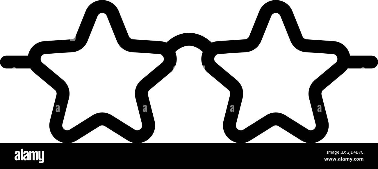 Sternbrillen-Symbol. Modische Accessoires. Bearbeitbarer Vektor. Stock Vektor