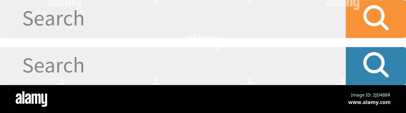 Symbol für Suchfeld festgelegt. Web-Suche und Internet-Suche. Werbematerial. Bearbeitbarer Vektor. Stock Vektor