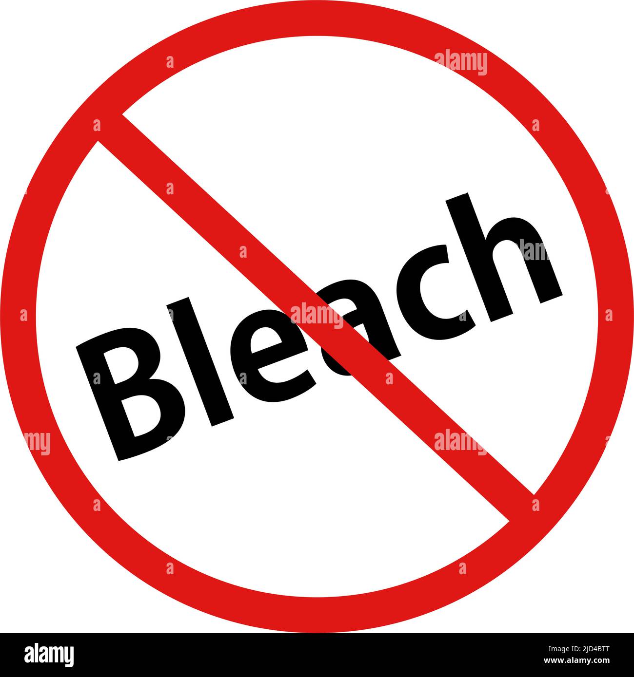 Verbot des Bleichens. Wasch-Warnung. Bearbeitbarer Vektor. Stock Vektor